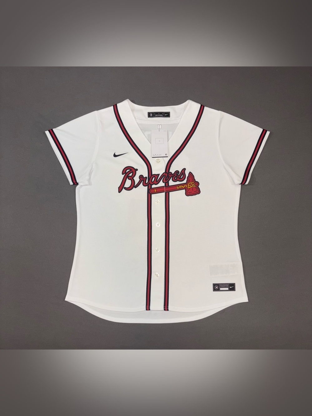 Women’s Nike Atlanta Braves #28 Matt Olson MLB Jersey White Size XL